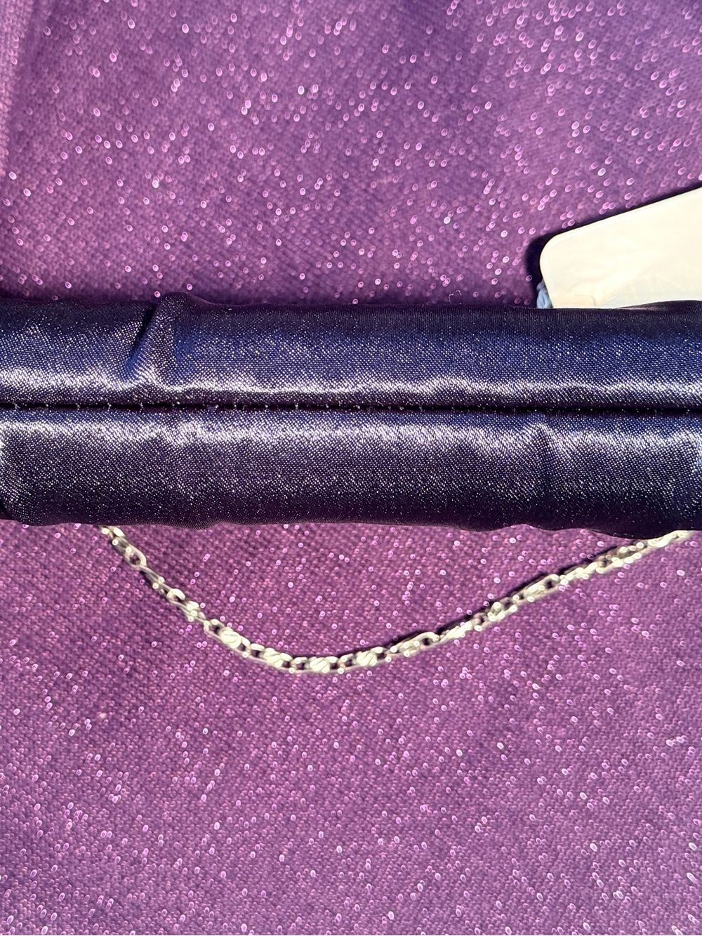 NWT Gunne Sax Jessica McClintock Navy Satin Evening Clutch Purse - Picture 6 of 6